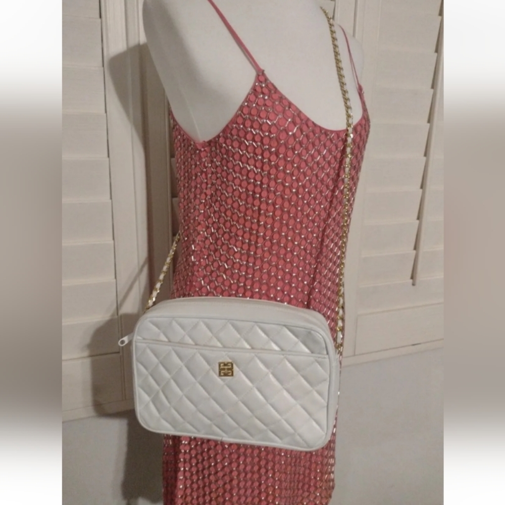 Authentic Vintage Givenchy Crossbody Bag with Gold Chainlink Strap